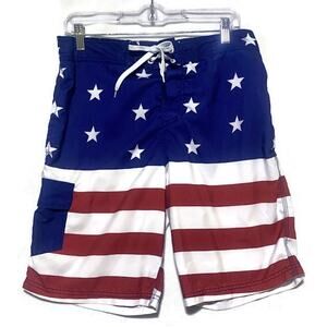 Bioworld Board Shorts Swim Suit Men's Large Stars and Stripes Patriotic